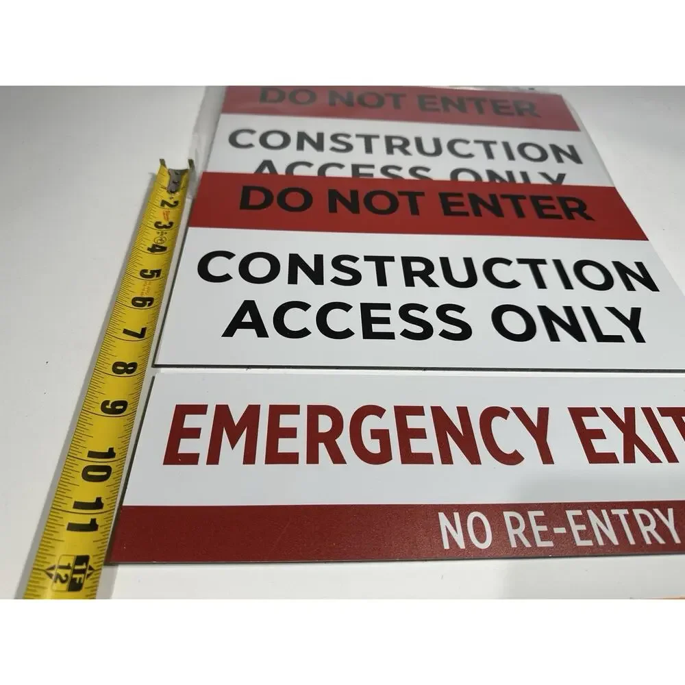 Bulk Lot Aluminum Construction & Emergency Exit Signs – Adhesive Backed